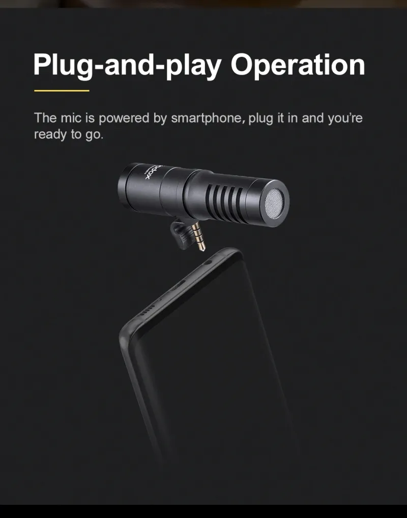 Godox Geniusmic Mini Mobile Mic Tragbares Funkmikrofon für Spiel-Live-Interview-Aufnahmegeräte Typ-C 3,5-mm-Anschluss_voghion.com