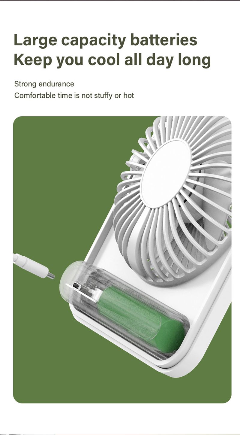 Portable Desktop Mini Foldable USB Rechargeable Wireless Electric Small Silent Personal Table Fan For Camping Office_voghion.com