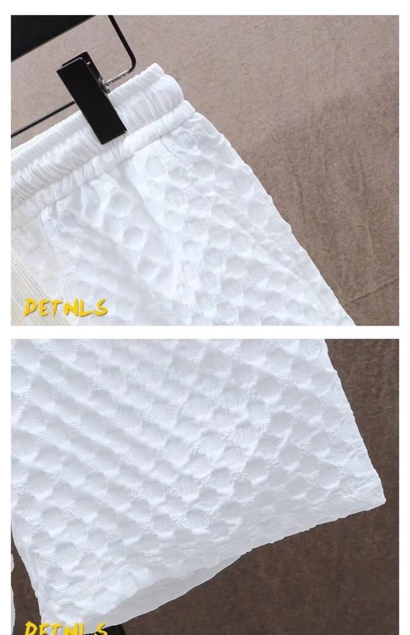 2024 Summer Solid Color New Thin Sports Leisure Two-piece Stylish Short Sleeved Shirt And Shorts Set, Trendy_voghion.com