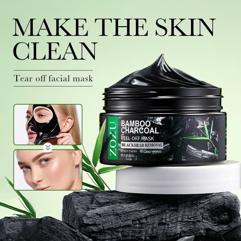 Maska za obraz ZOZU Bamboo Charcoal Tearing vpija ogrce, akne, obnohtno kožico in nosno masko na T-predelu_voghion.com