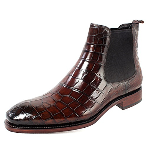 Heren leren instappers enkel werkschoenen schoenen krokodillenprint heren lage_voghion.com