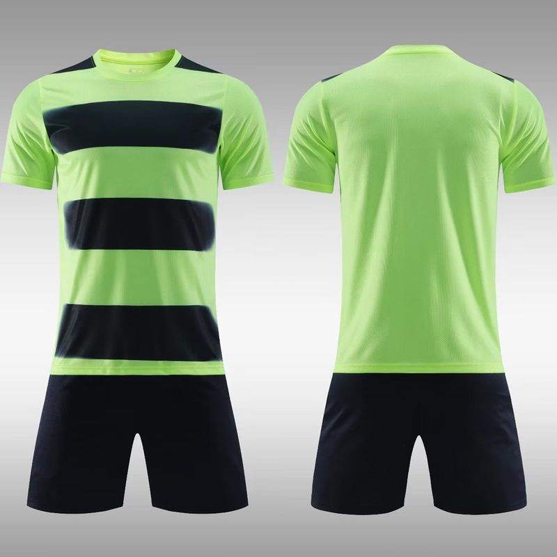 22-23 Light Plate manches courtes adulte chatoyant vert ensemble de football maillot d'équipe_voghion.com