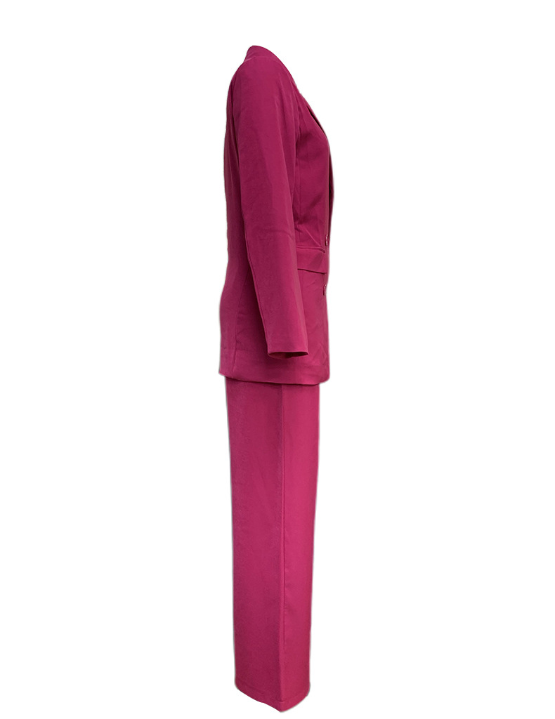 Damenmode Temperament Langarmanzug Gerade Hose Zweiteiliges Set_voghion.com