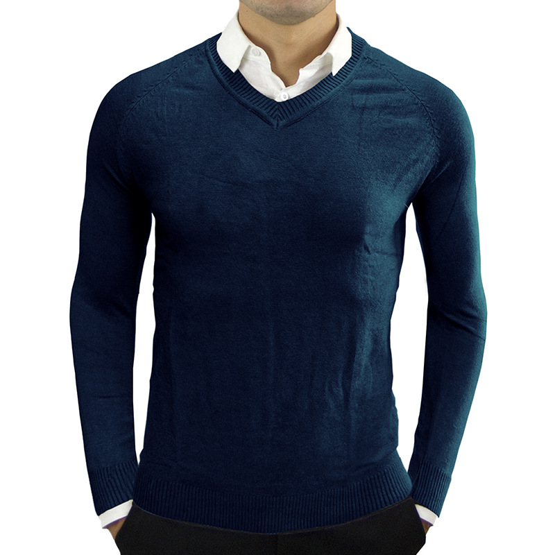 Men's clothing Autumn/Winter long sleeve V-neck men's knitwear_voghion.com