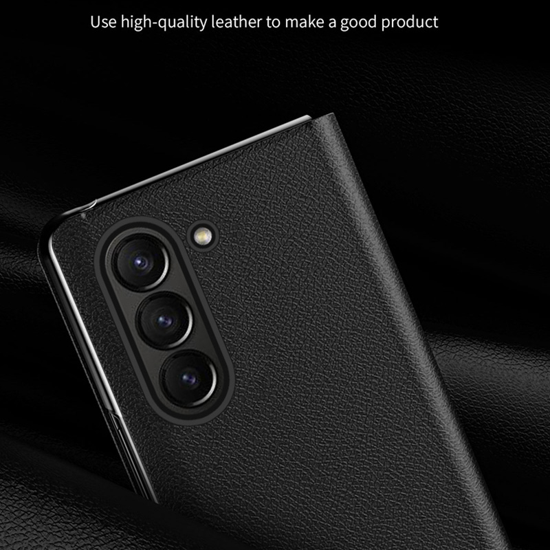 Luxury Leather Folding Cover For Samsung Galaxy Fold ZFold5 ZFold4 ZFold3 ZFold2 All Inclusive Card Insertion Phone Protector_voghion.com