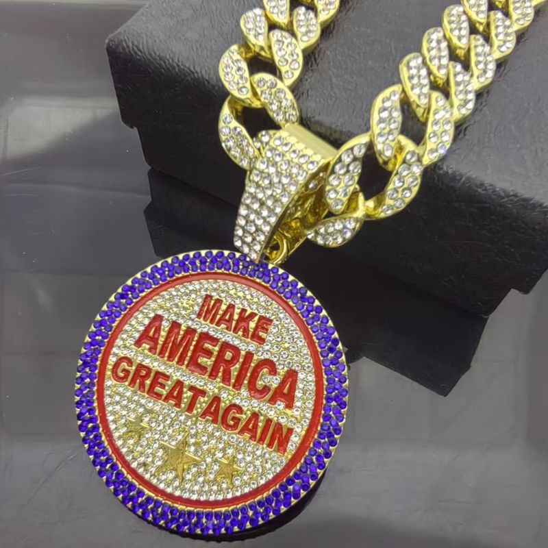Ümmargune bränd MAKE AMERica CREAT AGAIN tähesulamist ripats hip-hop meeste kaelakee_voghion.com