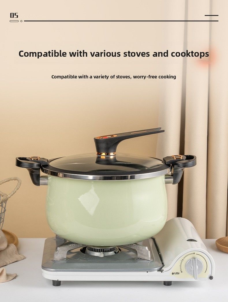 Enamel Micro Pressure Casserole Home Stew Soup Stainless Large Capacity Pumpkin Pot Compatible With Induction Cooker And_voghion.com