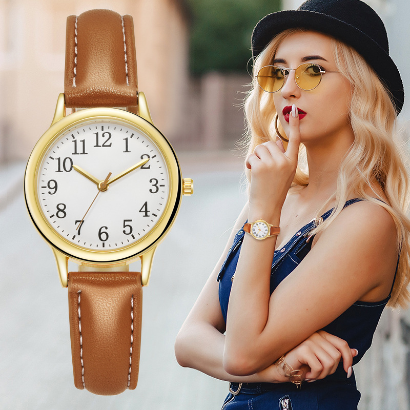 New Simple Digital Fashion Quartz Small Belt Women's Watch_voghion.com