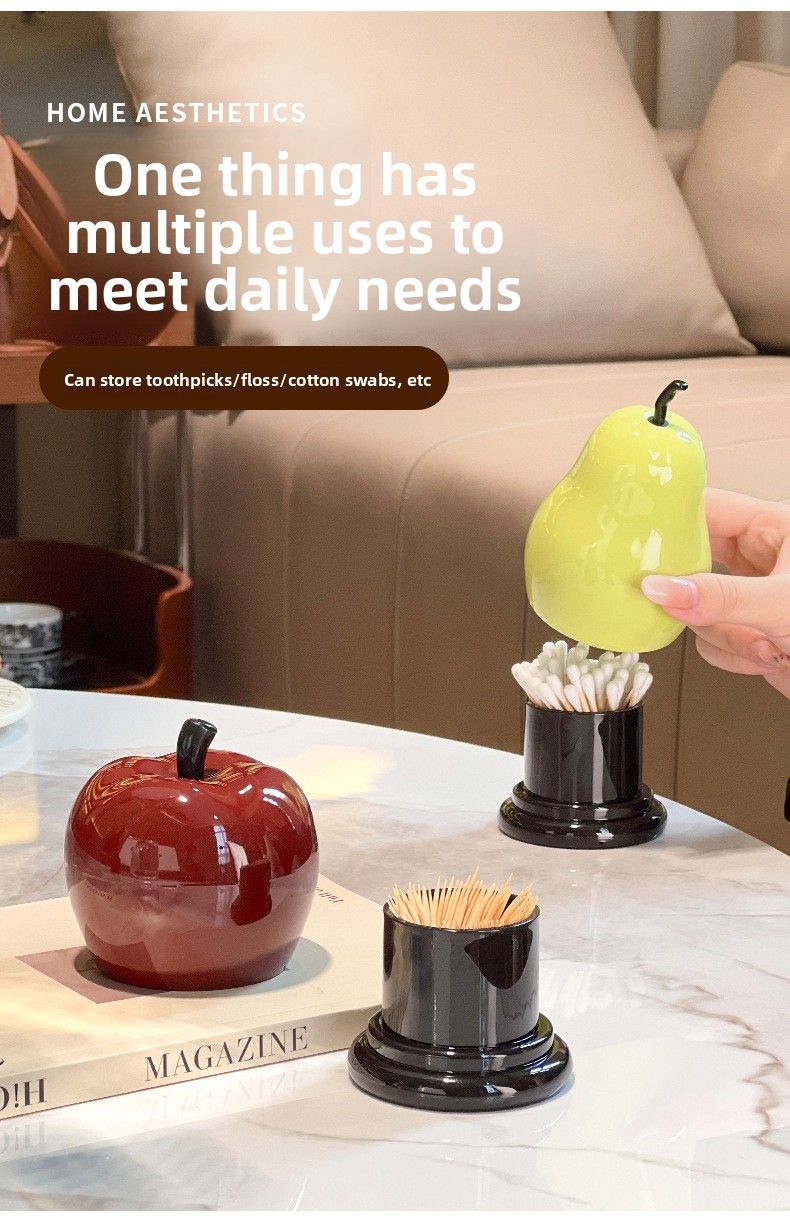 Cartoon Personalized Holder Home Use Light Luxury High-end Jar Creative Dental Floss Cotton Swab Toothpick Box_voghion.com