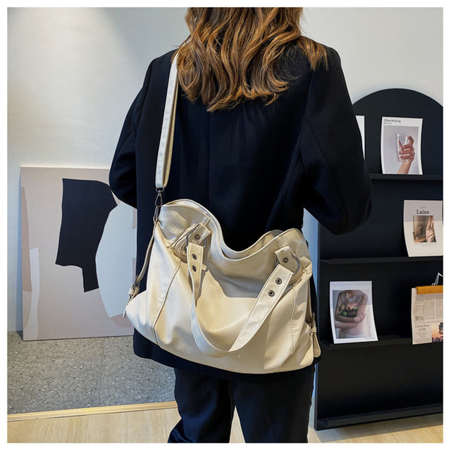 Big Black Shoulder Bags for Women Large Hobo Shopper Bag Solid Color Quality Soft Leather Crossbody Handbag Lady Travel Tote Bag_voghion.com