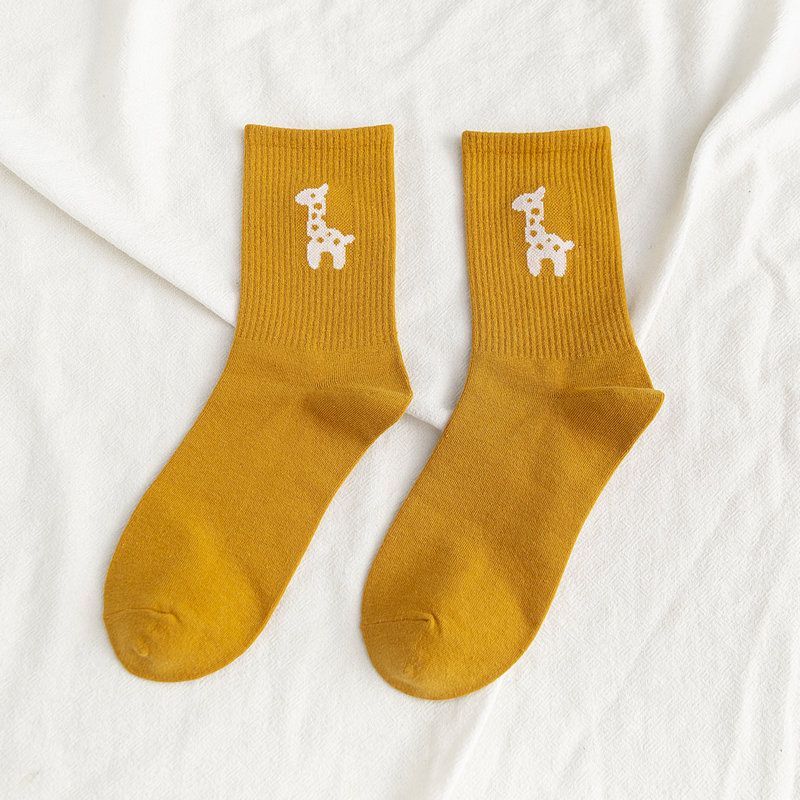 10pcs Elegant Fruit Pile Socks Men And Women Candy Color Cartoon Mid-Calf Cotton Socks Internet Celebrity Sports Socks_voghion.com