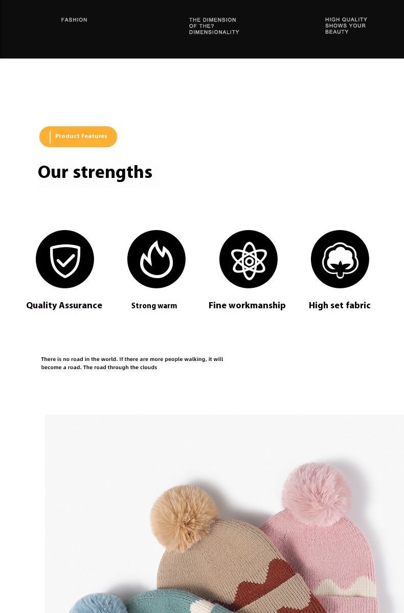 European And American Versatile Warm And Plush Thick Ball With Wool Women's Color Blocked Woolen Hat Fashionable And Simple Outdoor Knitted Hat_voghion.com