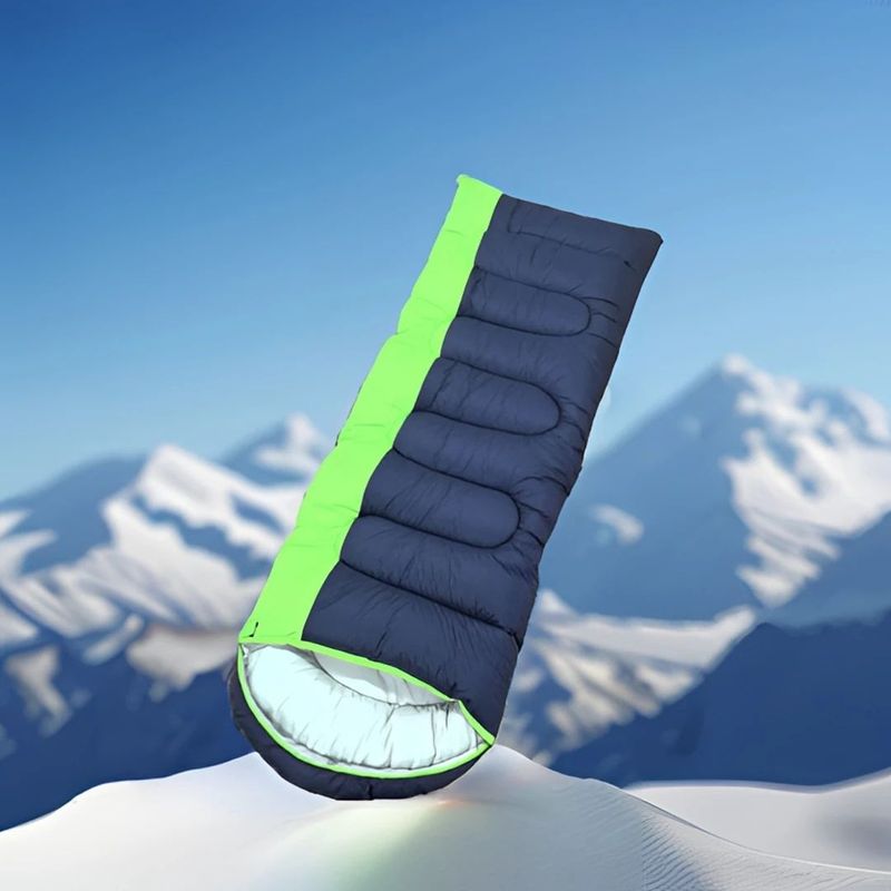 Saco de dormir grueso para adultos, para acampar al aire libre, cálido, para viajes, portátil, para una sola persona, aislante de la suciedad, para interiores y invierno_voghion.com