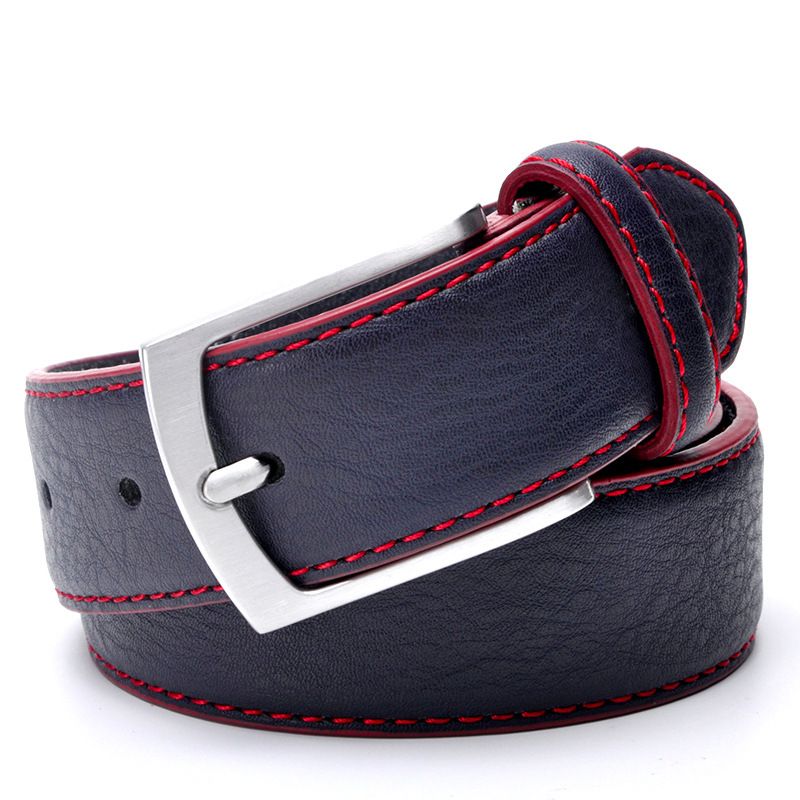 Leather new men's belt, needle buckle, cowhide casual belt_voghion.com