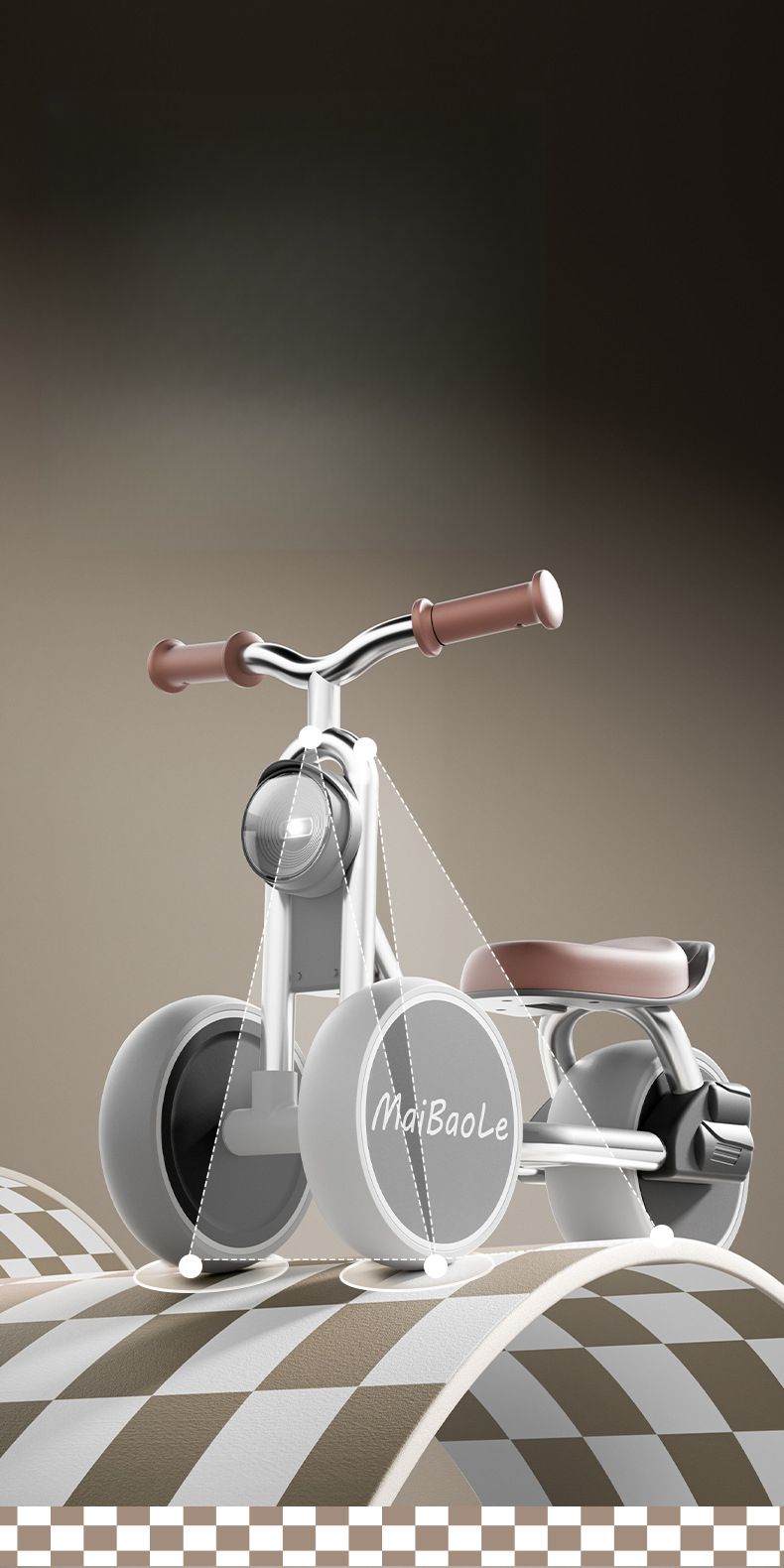 Laufrad für Kinder, neues Modell, Dreirad, beleuchteter Roller für 1-3-Jährige, Baby-Lauflernhilfe_voghion.com