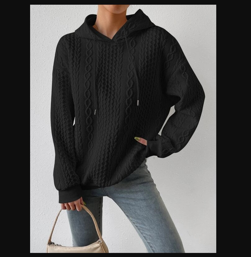 Kadınlar İçin Tığ İşi Örgü Sweatshirt - Büyük Boy Yuvarlak Yaka Kazak (S-5XL, 6 Renk)_voghion.com