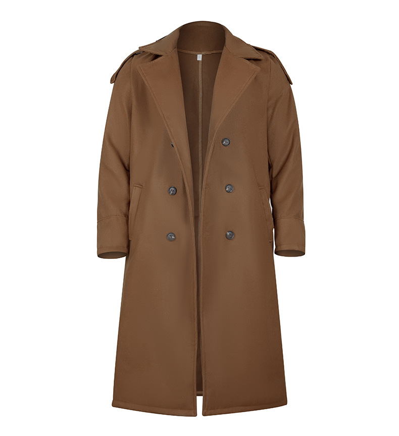 Men's long woolen coat extra long over the knee coat_voghion.com