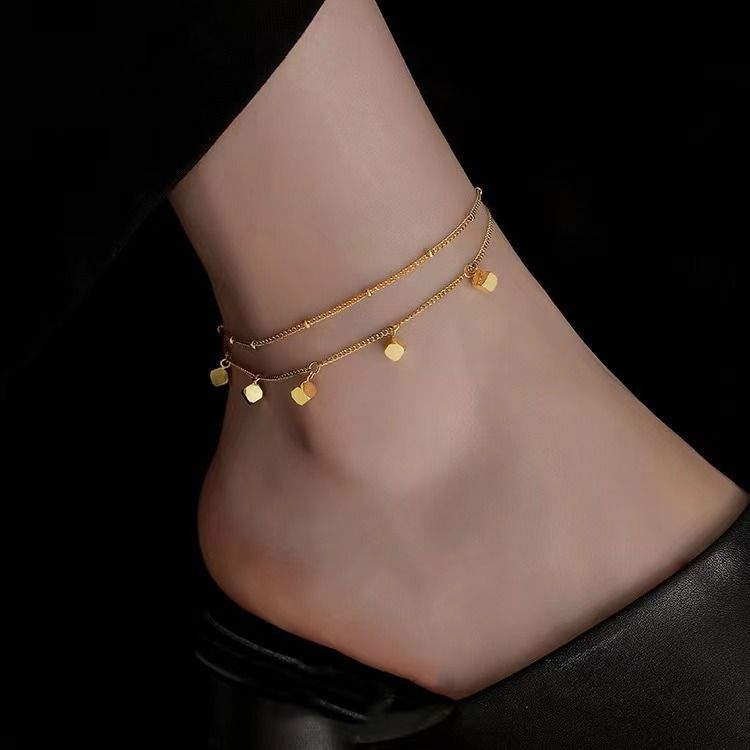 Summer New Style Haoshi Bowknot Gold Titanium Steel Non-Fading Elegant Ins Versatile Anklet For Women_voghion.com
