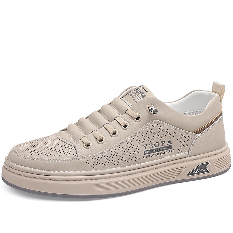 Euro Step Frühling Neue Mode Trend Weiche Atmungsaktive Echtes Leder Herren Casual Driving Flache Schuhe_voghion.com