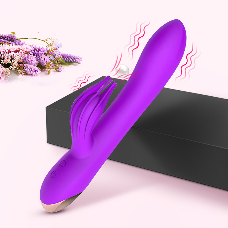 USB ricaricabile a 10 velocità potente vibratore per coniglio con dildo per donna Stimolazione del clitoride vibratore per massaggio G-spo_voghion.com