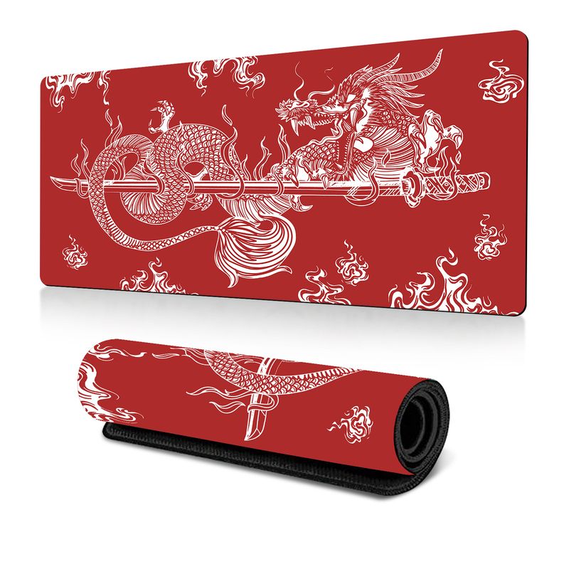 Dragon Mouse Pad Wholesale Dragon Totem Computer Desk Pad Office Learning Large Thick Non-slip Keyboard Pad_voghion.com