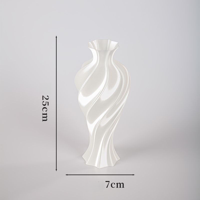 3D Abstract 25cm Twisted Vase - PLA Printed Light Ornament For Modern Living Room
_voghion.com