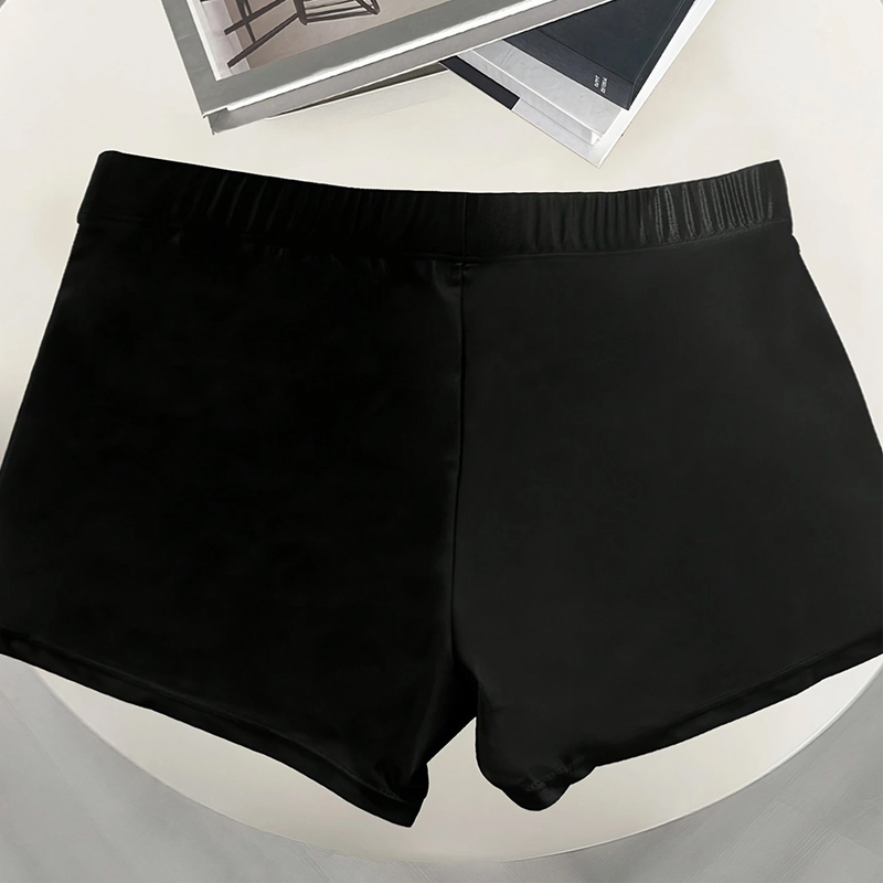 2024 Men's Clothing foreign trade new fashion black yellow color matching anti-exposure boxer men's swimming trunks manufacturer ready stock_voghion.com