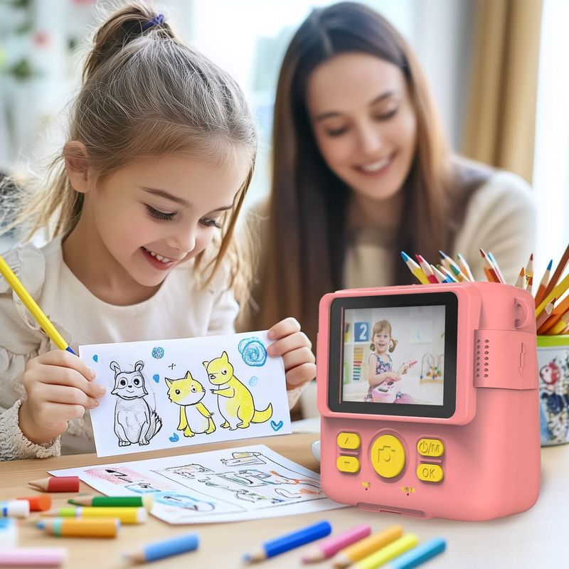 Kinder LCD Kamera Video Recorder 1080P Für Mini Digital Kinder Cam Instant Drucken_voghion.com