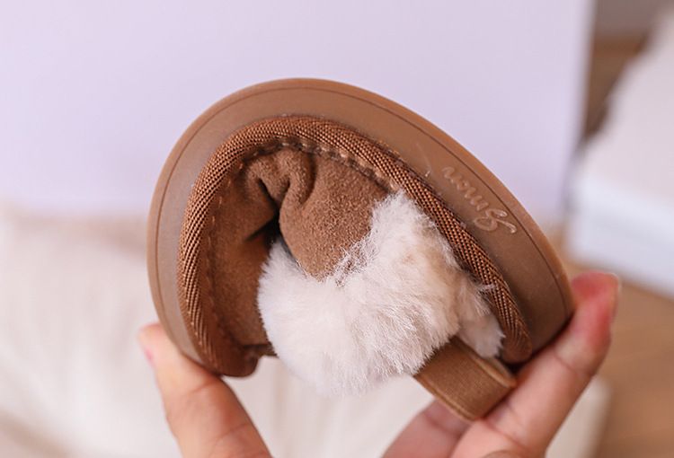 2023 neue Winter Baby Leder Warme Plüsch Kleinkind Kinder Schuhe Gummi Rutschfeste Innen Mode Kleine Mädchen Slipper_voghion.com