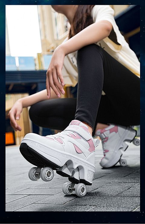 Dziecięce buty gorąco sprzedające się rolki 4 kółka chowane rolki dla mężczyzn kobiet nastolatków i dzieci buty do biegania_voghion.com