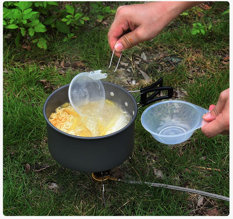 Forniture Set di pentole da campeggio con colorate pentole portatili da esterno con gancio rapido in saldo per 2-3 persone_voghion.com