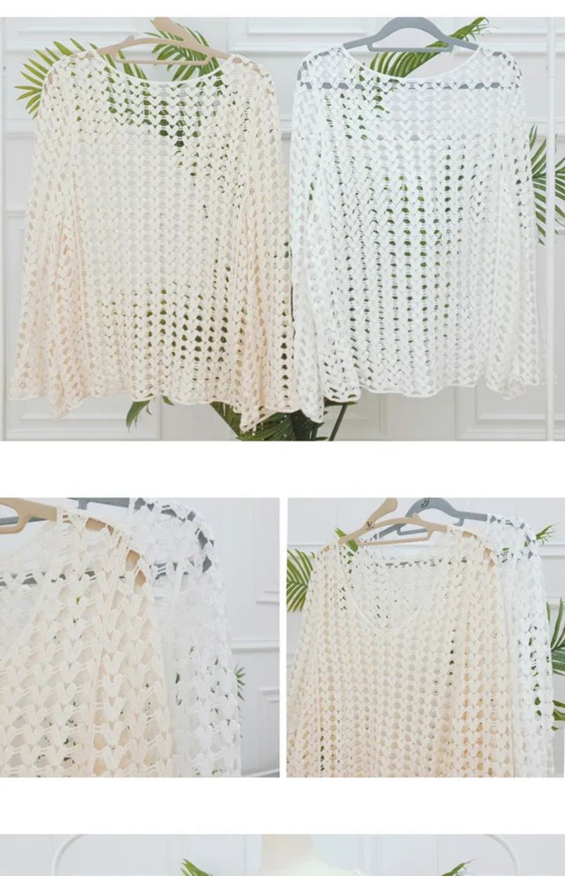 Maillot de bain cache-maillot de bain pour vacances européennes et américaines, pull ample, jupe de plage mi-longue, soleil_voghion.com