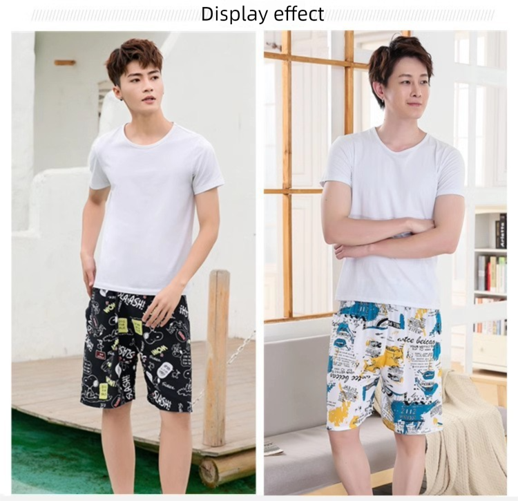 Męskie letnie, modne, casualowe, plażowe, hawajskie, szybkoschnące, sportowe szorty z wiskozy z pięcioma punktami_voghion.com