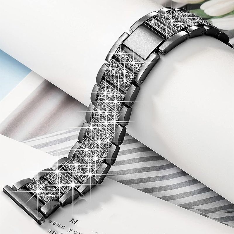 Fém szíj+tok Samsung Galaxy Watch4 5 6 7 40mm 44mm-es szíjjal, női rozsdamentes acél, gyémánt mintás szíj és tok, lökhárító kiegészítő_voghion.com