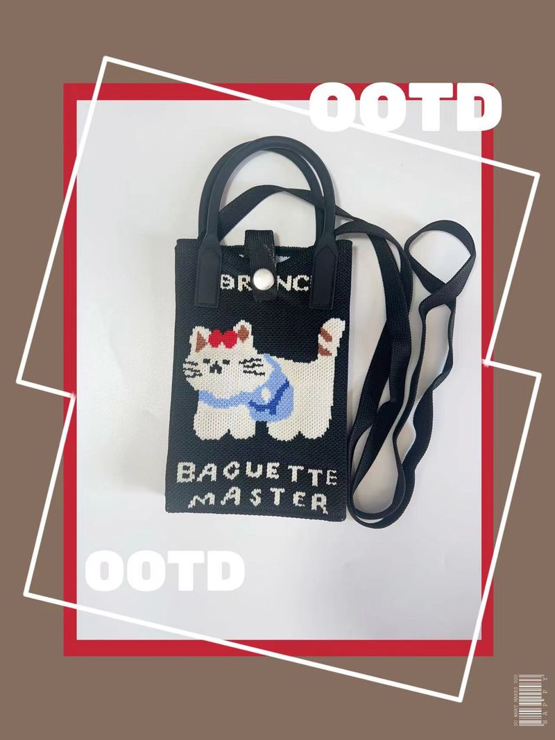 Nuova borsa per cellulare lavorata a maglia, da donna, carina, in stile coreano, per studenti, a tracolla, alla moda, piccola borsa_voghion.com