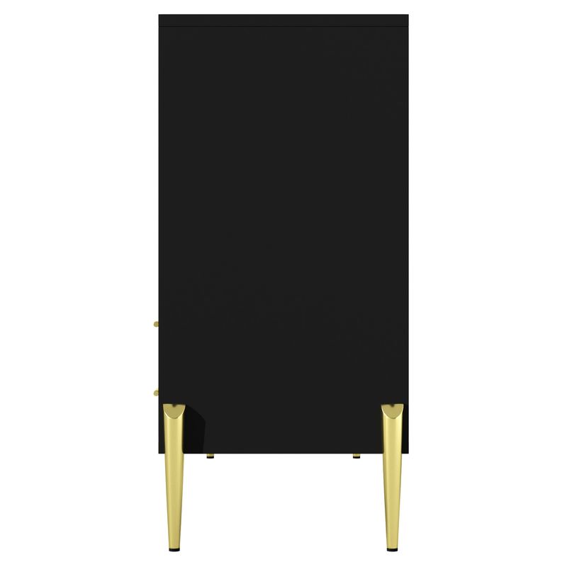 Credenza Schwarz Mit Tealfarbener Glastür, Kristallgriffen, Goldene Beine_voghion.com