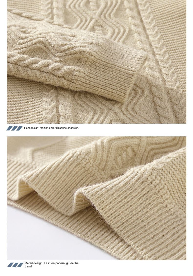 Comfortabele kasjmier gebreide trui voor tieners in de herfst en winter, kwaliteits gebreide trui_voghion.com