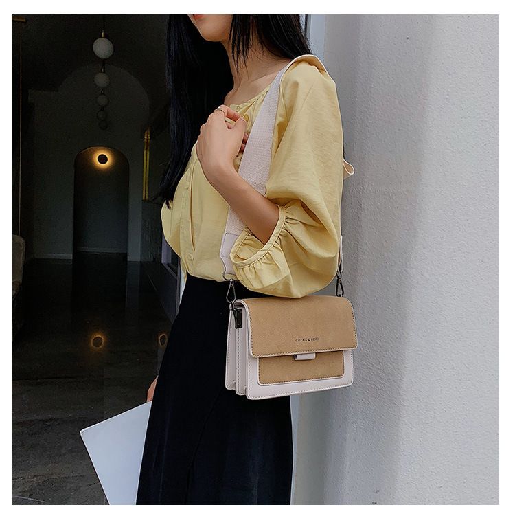Borsa quadrata piccola smerigliata da donna 2025 con spallacci larghi, borsa a tracolla monospalla alla moda e versatile_voghion.com