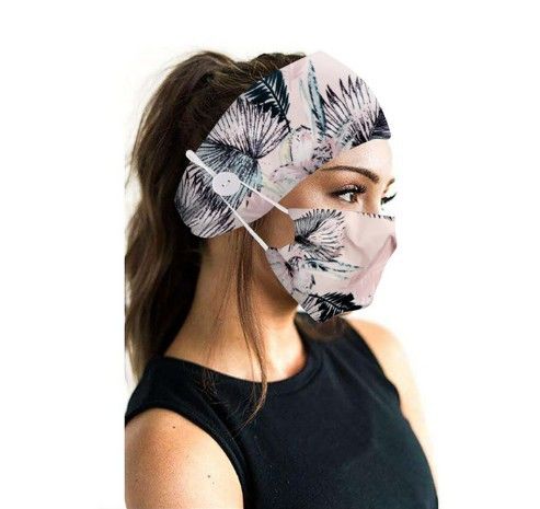 Tie-dye katoenen knoop bedrukte masker hoofddoek accessoires yoga sport elastische hoofdband_voghion.com