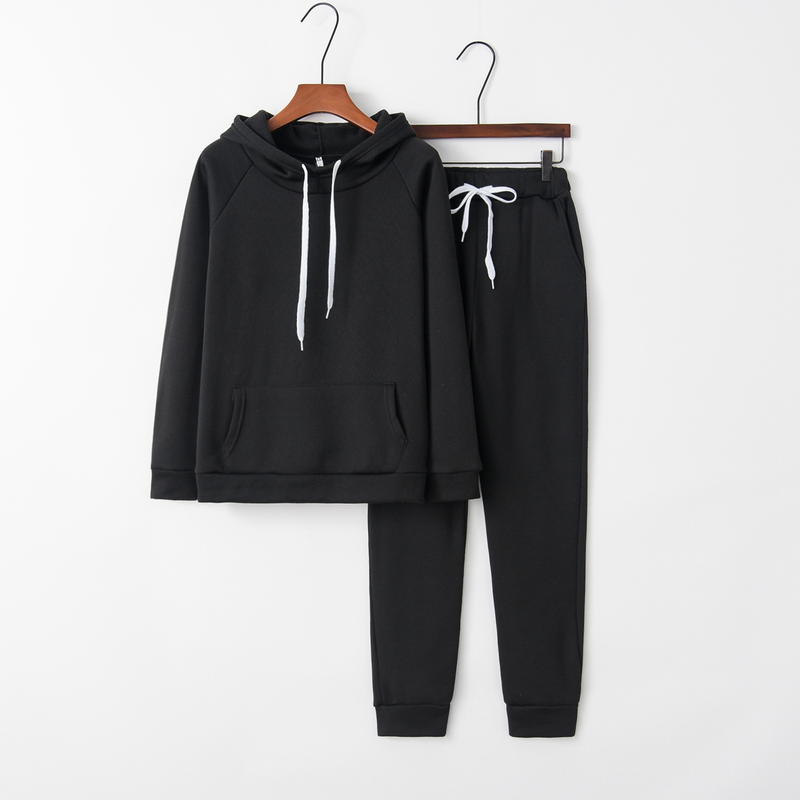 Set maglione da donna Pullover con cappuccio Donna Ragazza Queen Modello Queen Set casual in due pezzi primavera e autunno_voghion.com