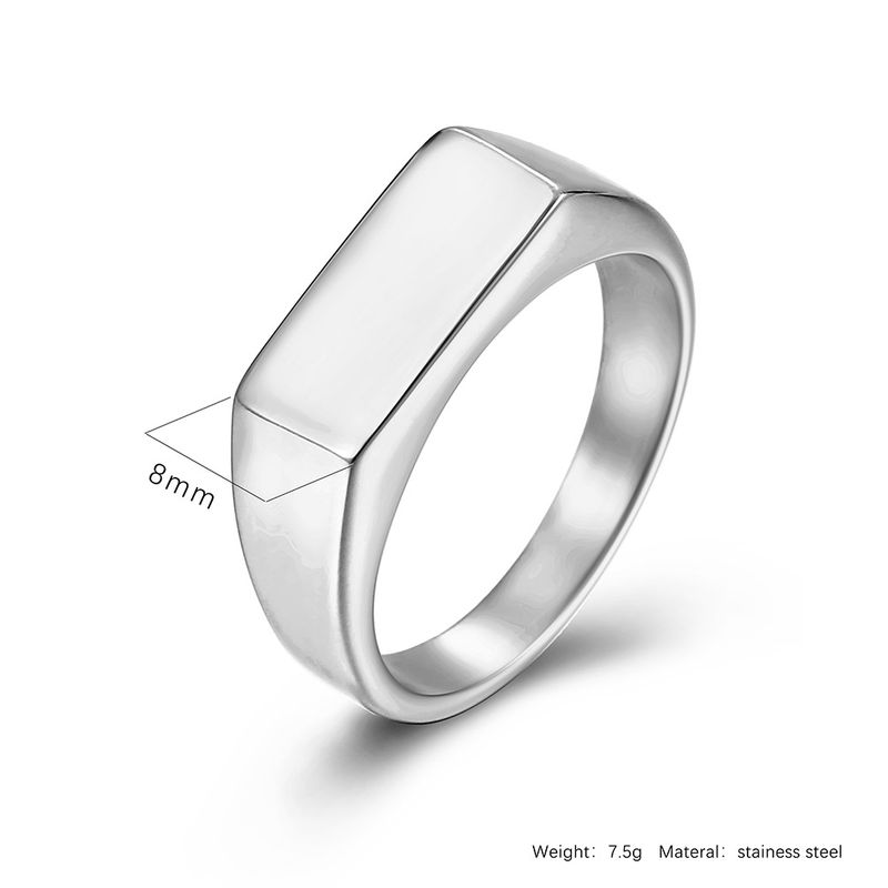 Gioielli da uomo e da donna, stile neutro e freddo, design semplice, anello con sigillo in acciaio al titanio, anello liscio senza genere_voghion.com
