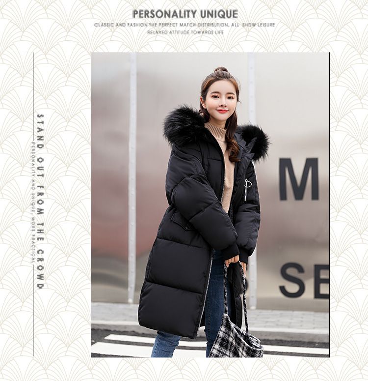 Women's Winter Coat With Faux Fur Hood, Long Padded Jacket, Slim Fit Plus Size Parka, Warm Quilted Outerwear For Cold Weather_voghion.com