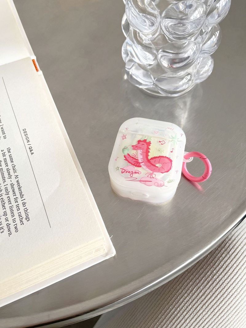 Pink Dragon for airpods 3 protective case pro2 Bluetooth 1/2 generation earphone case Chinese style_voghion.com
