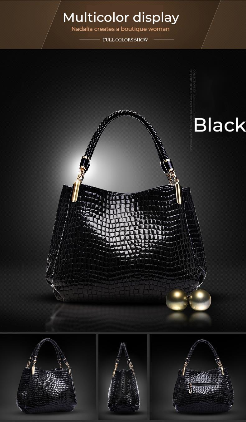 Augstas klases sieviešu rokassomas, modernas krokodila raksta, jaunas Eiropas un Amerikas pusmūža sieviešu plecu somas iepirkšanās un iepazīšanās vajadzībām_voghion.com