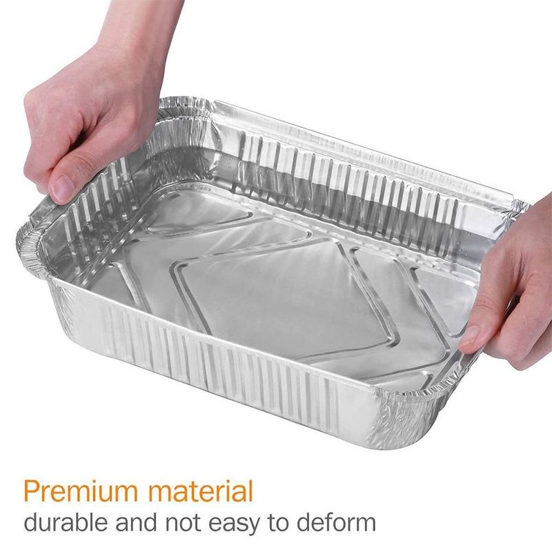 50pcs Disposable BBQ Drip Pans 50pcs Aluminum Foil Grease Drip Pans Recyclable Grill Catch Tray For Baking Cooking Storing_voghion.com
