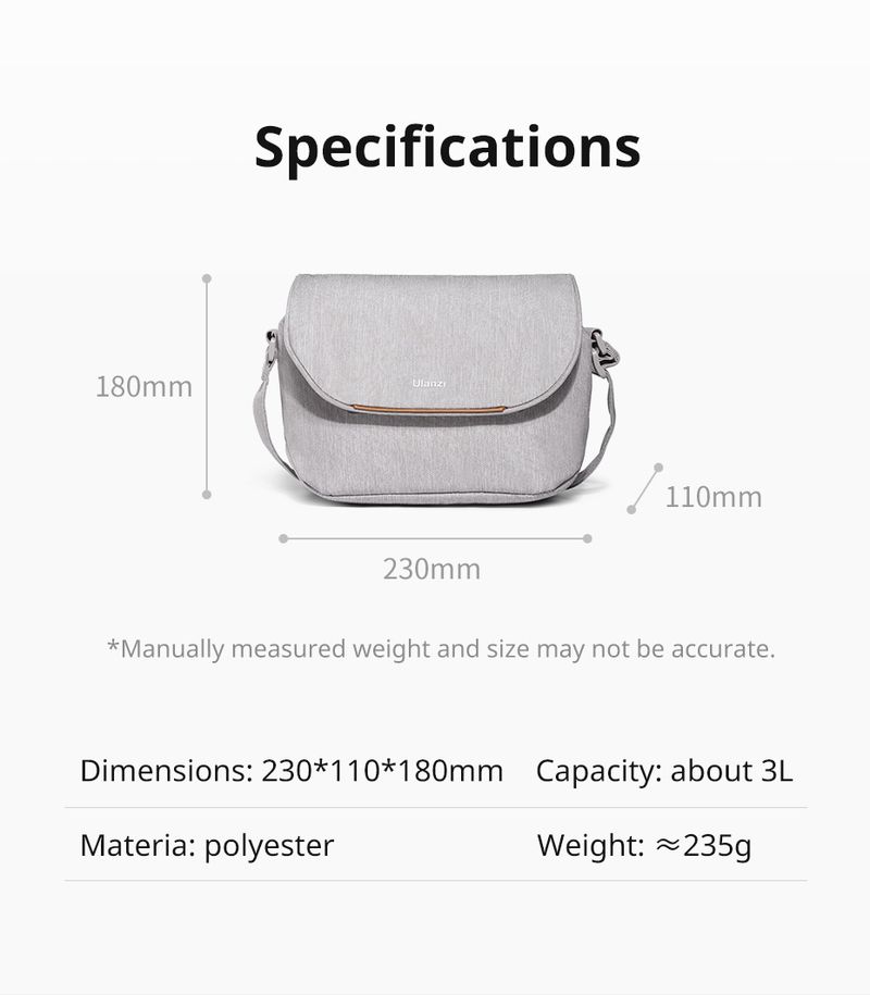 ulanzi F02 Sling 3L Capacity Splash-Proof Outdoor Travel Camera With Removable Divider For DSLR Shoulder Storage Bag_voghion.com