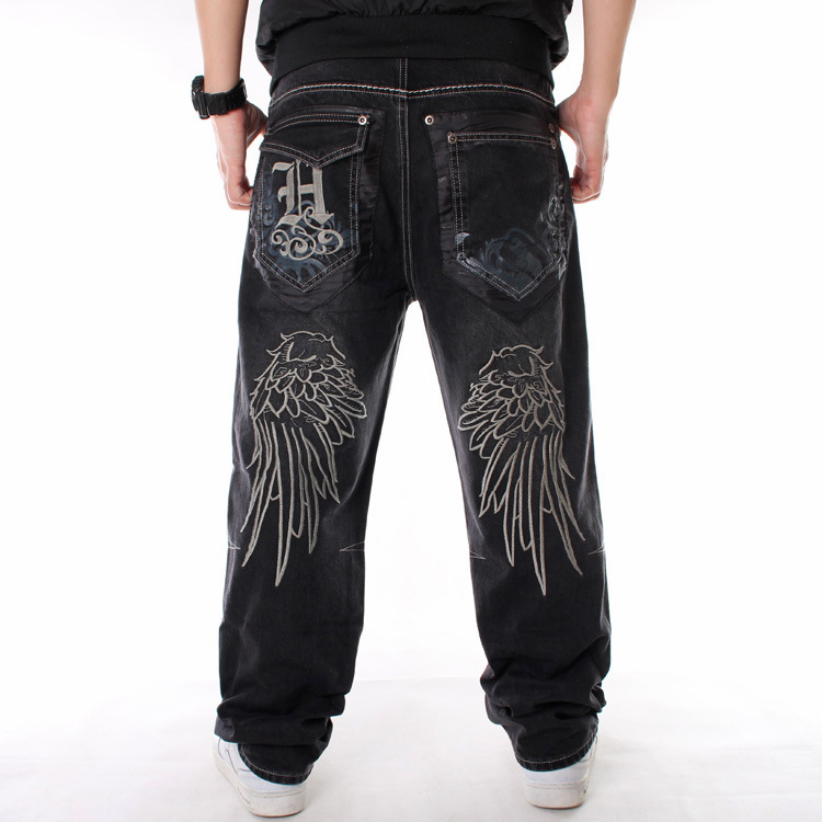 Men's Clothing Plus Size Hip Hop Jeans Hip Hop Clothing Washed Loose Skateboard Pants_voghion.com