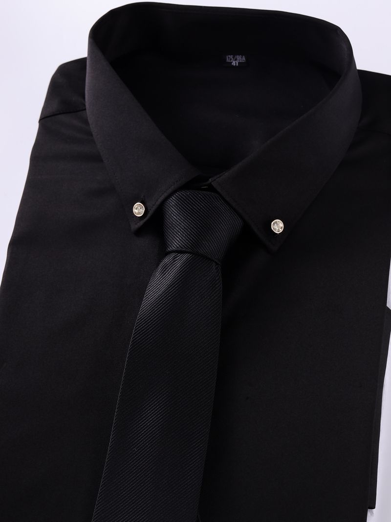 Cravatta nera a righe da uomo, elegante e formale, con cerniera, senza nodo, disponibile in magazzino, da 8 cm, facile da tirare._voghion.com