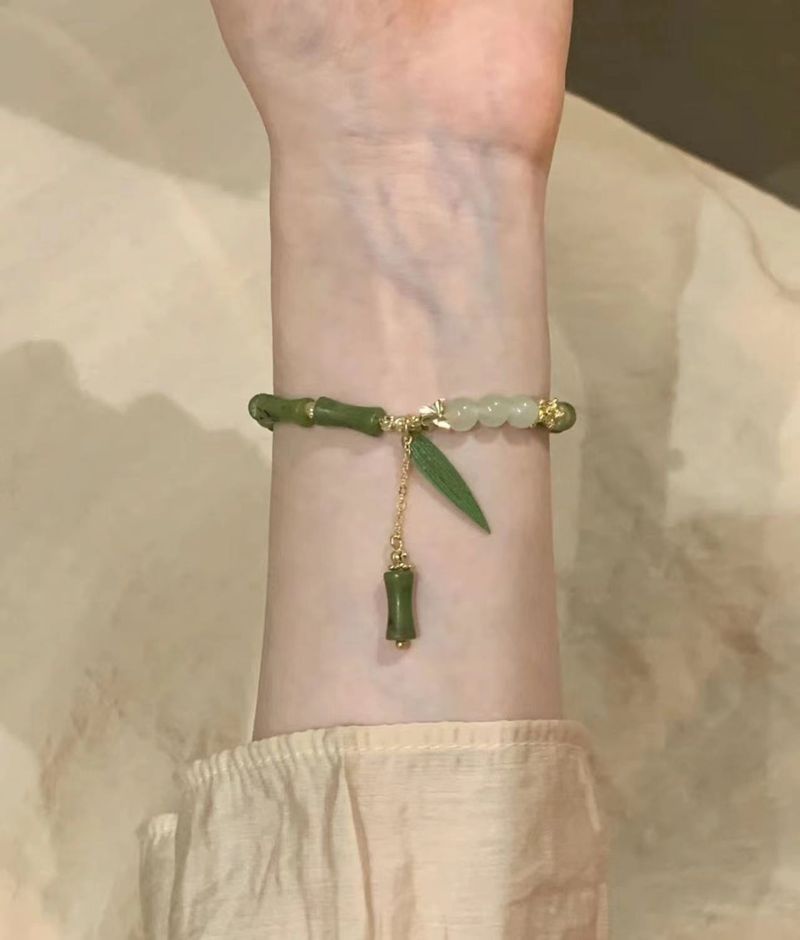 Nouveau bracelet chinois en argent cassé avec perles bleu-gris pour femmes Instagram, petit luxe, cadeaux exquis et polyvalents_voghion.com