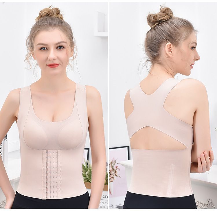 Kvinders store mavetop med ammeindlæg og smuk sømløs sportsvest på ryggen, kropsformende mavetop_voghion.com